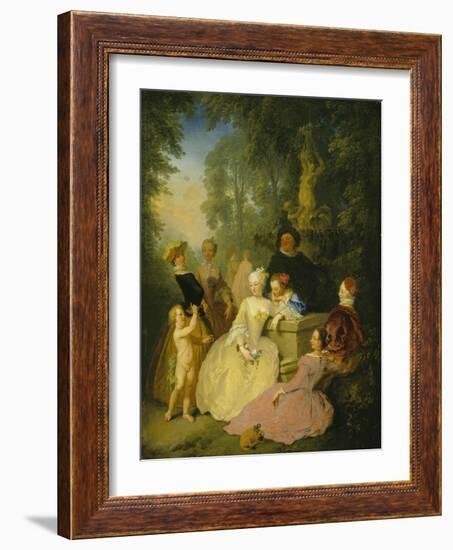 Group of Elegant Poeple in a Park, 1746-Christian Wilhelm Dietrich-Framed Giclee Print