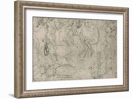 'Group of Figures in Conversation', c1480 (1945)-Leonardo Da Vinci-Framed Giclee Print