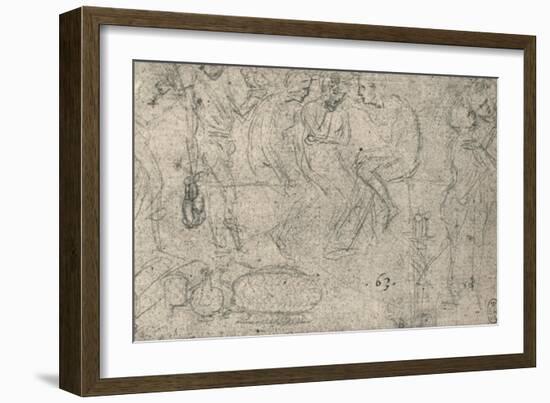 'Group of Figures in Conversation', c1480 (1945)-Leonardo Da Vinci-Framed Giclee Print