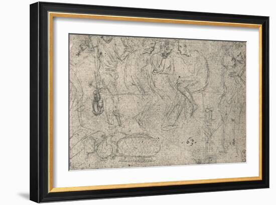 'Group of Figures in Conversation', c1480 (1945)-Leonardo Da Vinci-Framed Giclee Print