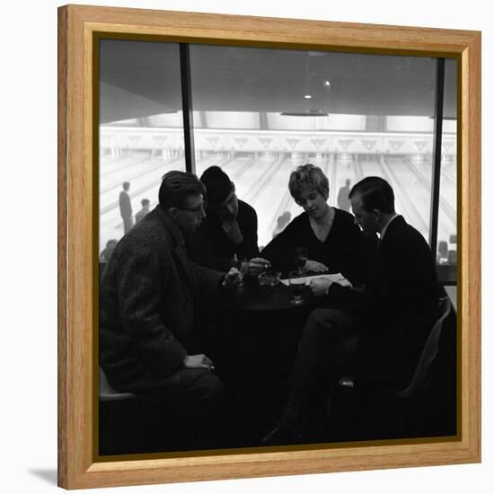 Group of Friends on a Night Out at Silver Blades Bowling Alley, Sheffield, South Yorkshire, 1964-Michael Walters-Framed Stretched Canvas