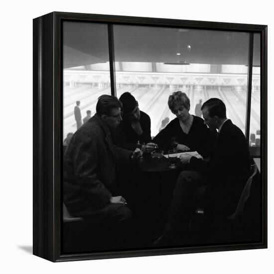 Group of Friends on a Night Out at Silver Blades Bowling Alley, Sheffield, South Yorkshire, 1964-Michael Walters-Framed Stretched Canvas