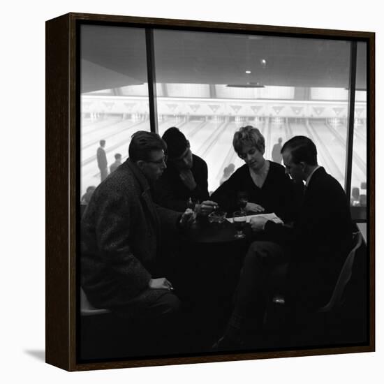 Group of Friends on a Night Out at Silver Blades Bowling Alley, Sheffield, South Yorkshire, 1964-Michael Walters-Framed Stretched Canvas