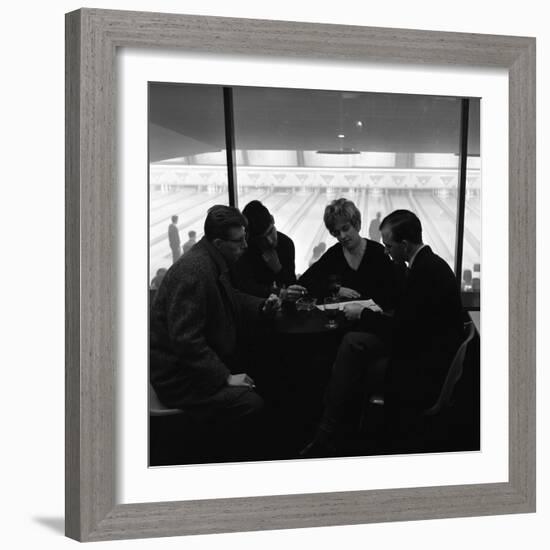 Group of Friends on a Night Out at Silver Blades Bowling Alley, Sheffield, South Yorkshire, 1964-Michael Walters-Framed Photographic Print