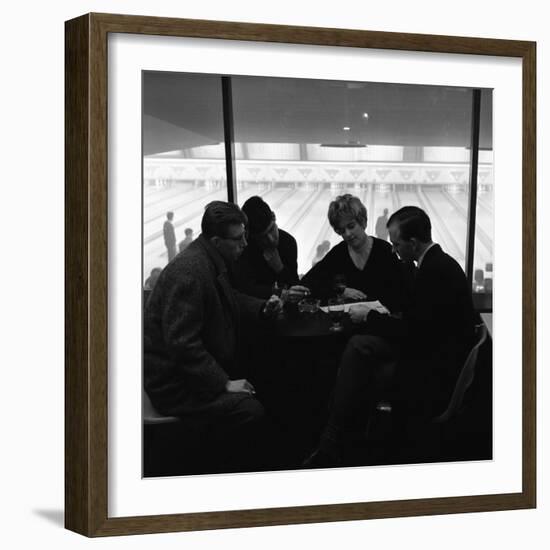 Group of Friends on a Night Out at Silver Blades Bowling Alley, Sheffield, South Yorkshire, 1964-Michael Walters-Framed Photographic Print