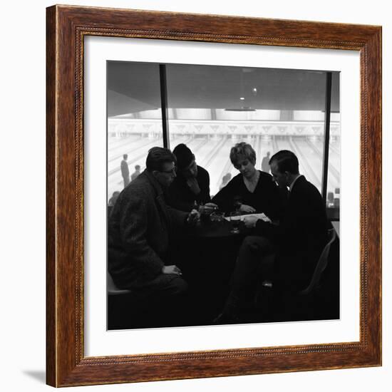 Group of Friends on a Night Out at Silver Blades Bowling Alley, Sheffield, South Yorkshire, 1964-Michael Walters-Framed Photographic Print