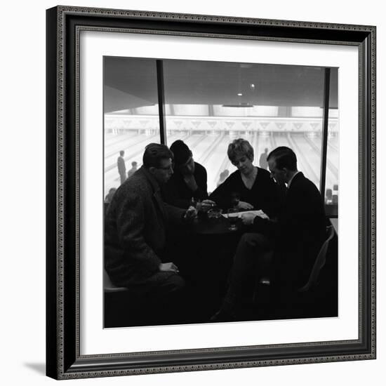 Group of Friends on a Night Out at Silver Blades Bowling Alley, Sheffield, South Yorkshire, 1964-Michael Walters-Framed Photographic Print