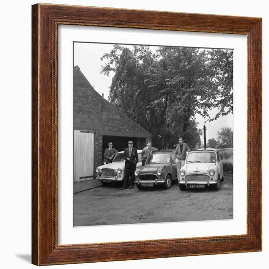 Group of Friends with their Cars, Mexborough, South Yorkshire, 1965-Michael Walters-Framed Photographic Print