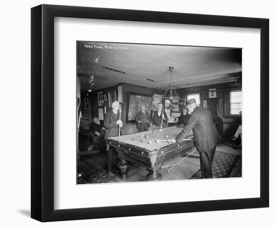 Group of Gentlemen Playing Pool at Billiards Hall Photograph-Lantern Press-Framed Art Print