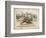 Group of Gentlemen Watch a Monkey Riding a Dog-null-Framed Art Print