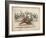 Group of Gentlemen Watch a Monkey Riding a Dog-null-Framed Art Print