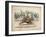 Group of Gentlemen Watch a Monkey Riding a Dog-null-Framed Art Print