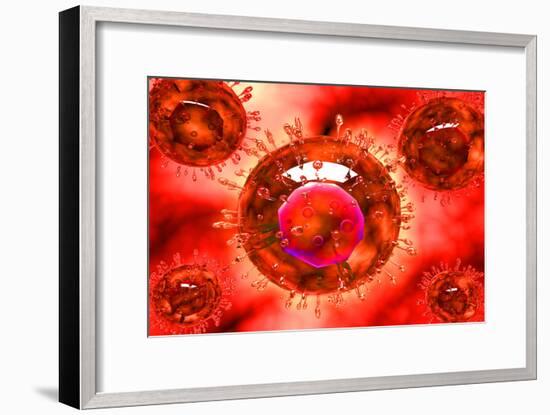 Group of H5N1 Virus with Glassy View-null-Framed Art Print