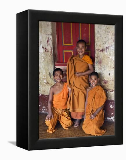 Group of Happy Young Novice Monks at Monastery in Ban-Lo, a Shan Village Outside Kengtung, Myanmar-Nigel Pavitt-Framed Premier Image Canvas