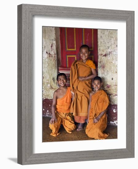 Group of Happy Young Novice Monks at Monastery in Ban-Lo, a Shan Village Outside Kengtung, Myanmar-Nigel Pavitt-Framed Photographic Print