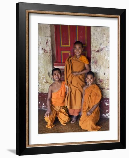 Group of Happy Young Novice Monks at Monastery in Ban-Lo, a Shan Village Outside Kengtung, Myanmar-Nigel Pavitt-Framed Photographic Print