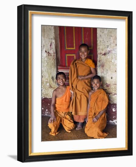 Group of Happy Young Novice Monks at Monastery in Ban-Lo, a Shan Village Outside Kengtung, Myanmar-Nigel Pavitt-Framed Photographic Print