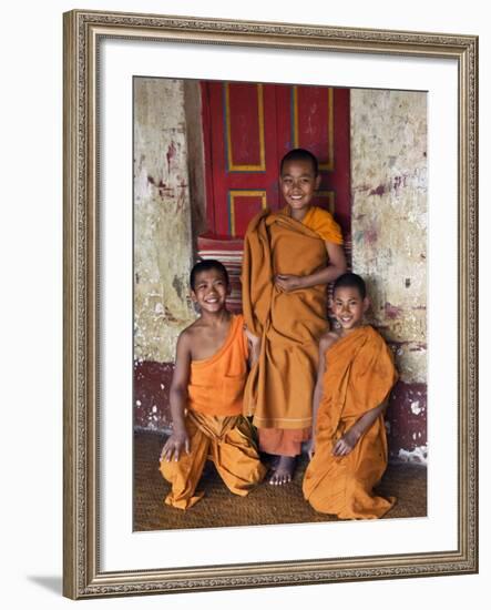 Group of Happy Young Novice Monks at Monastery in Ban-Lo, a Shan Village Outside Kengtung, Myanmar-Nigel Pavitt-Framed Photographic Print