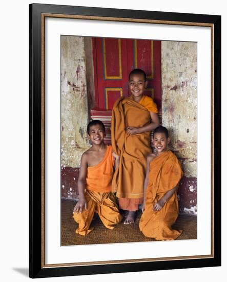 Group of Happy Young Novice Monks at Monastery in Ban-Lo, a Shan Village Outside Kengtung, Myanmar-Nigel Pavitt-Framed Photographic Print