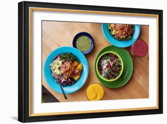 Group Of Healthy Dishes-Shea Evans-Framed Photographic Print