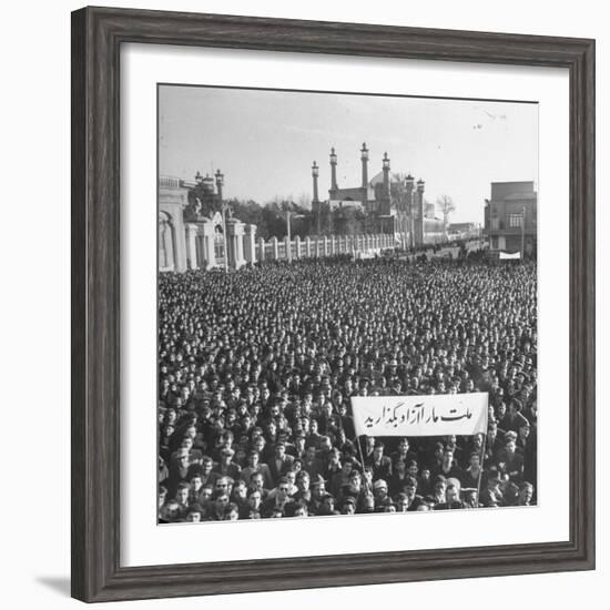 Group of Iranians Protesting Against the Oil Rights in Iran-Dmitri Kessel-Framed Photographic Print