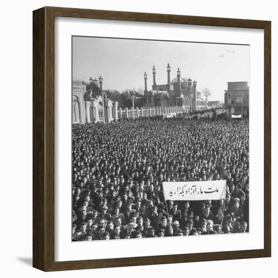 Group of Iranians Protesting Against the Oil Rights in Iran-Dmitri Kessel-Framed Photographic Print