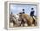 Group of Jockeys Sitting on Horses-null-Framed Premier Image Canvas