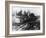 Group of Lumberjacks on Large Log Photograph - Cascades, WA-Lantern Press-Framed Art Print