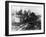 Group of Lumberjacks on Large Log Photograph - Cascades, WA-Lantern Press-Framed Art Print