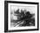 Group of Lumberjacks on Large Log Photograph - Cascades, WA-Lantern Press-Framed Art Print