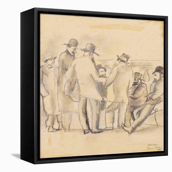 Group of Men, New York, 1918 (W/C and Pencil on Paper)-Jules Pascin-Framed Premier Image Canvas