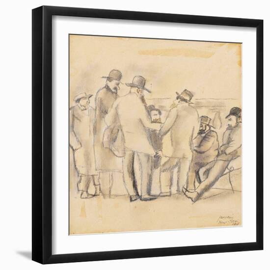 Group of Men, New York, 1918 (W/C and Pencil on Paper)-Jules Pascin-Framed Giclee Print