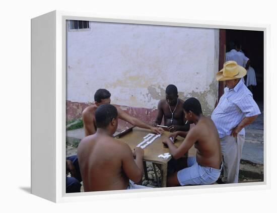 Group of Men Playing Dominos, Trinidad, Sancti Spiritus, Cuba-J P De Manne-Framed Premier Image Canvas