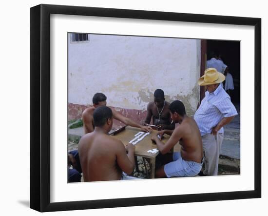 Group of Men Playing Dominos, Trinidad, Sancti Spiritus, Cuba-J P De Manne-Framed Photographic Print