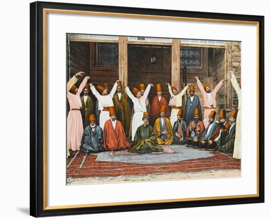 Group of Mevlevi Dervishes - Istanbul (Colourised)-null-Framed Photographic Print