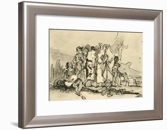 'Group of Old and Young Men', mid-late 18th century, (1928)-Giovanni Domenico Tiepolo-Framed Giclee Print