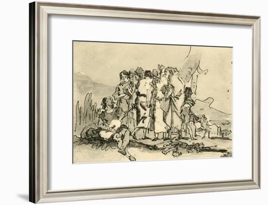 'Group of Old and Young Men', mid-late 18th century, (1928)-Giovanni Domenico Tiepolo-Framed Giclee Print