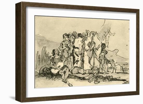 'Group of Old and Young Men', mid-late 18th century, (1928)-Giovanni Domenico Tiepolo-Framed Giclee Print