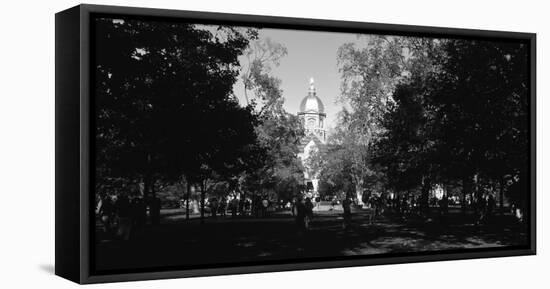 Group of people at a university campus, University of Notre Dame, South Bend, Indiana, USA-null-Framed Premier Image Canvas