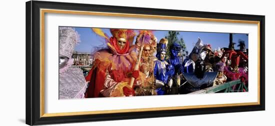 Group of People in Masks and Costume, Carnival, Venice, Veneto, Italy, Europe-Bruno Morandi-Framed Photographic Print