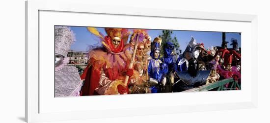 Group of People in Masks and Costume, Carnival, Venice, Veneto, Italy, Europe-Bruno Morandi-Framed Photographic Print