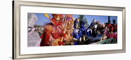 Group of People in Masks and Costume, Carnival, Venice, Veneto, Italy, Europe-Bruno Morandi-Framed Photographic Print