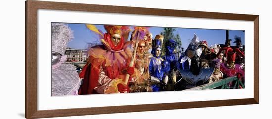 Group of People in Masks and Costume, Carnival, Venice, Veneto, Italy, Europe-Bruno Morandi-Framed Photographic Print