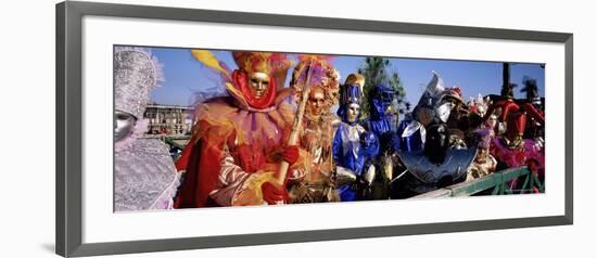 Group of People in Masks and Costume, Carnival, Venice, Veneto, Italy, Europe-Bruno Morandi-Framed Photographic Print