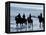 Group of People on Horseback at the Beach-null-Framed Premier Image Canvas