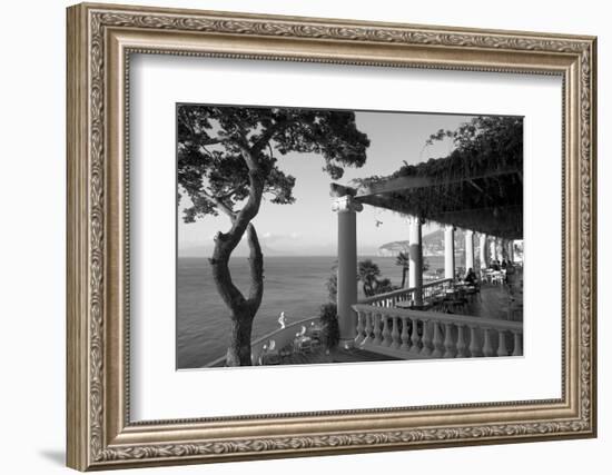 Group of people sitting in a restaurant by the sea, Imperial Tramontano, Sorrento, Naples, Campa...-null-Framed Photographic Print