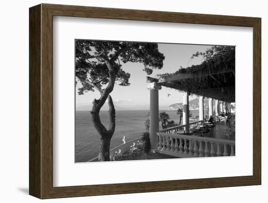 Group of people sitting in a restaurant by the sea, Imperial Tramontano, Sorrento, Naples, Campa...-null-Framed Photographic Print