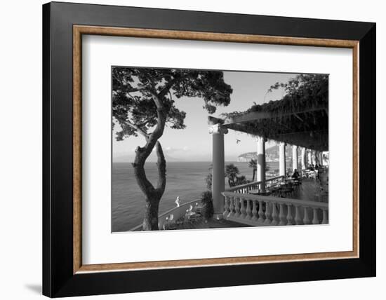 Group of people sitting in a restaurant by the sea, Imperial Tramontano, Sorrento, Naples, Campa...-null-Framed Photographic Print