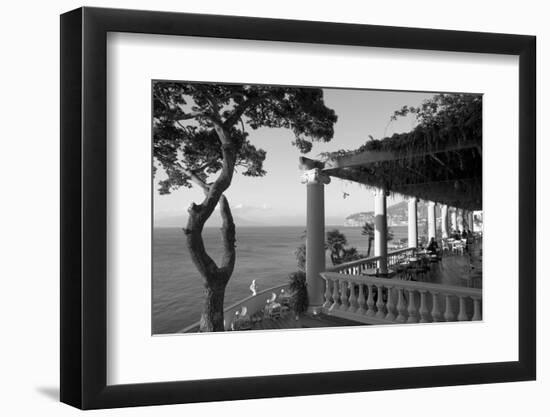 Group of people sitting in a restaurant by the sea, Imperial Tramontano, Sorrento, Naples, Campa...-null-Framed Photographic Print