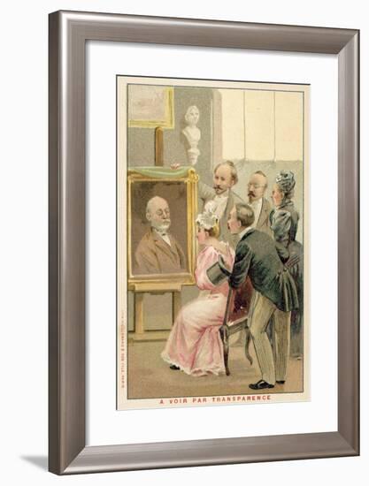 Group of People Studying a Painting-null-Framed Giclee Print